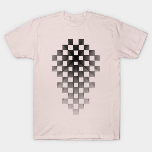 Depth Grid Illusion T-Shirt by Garetha01